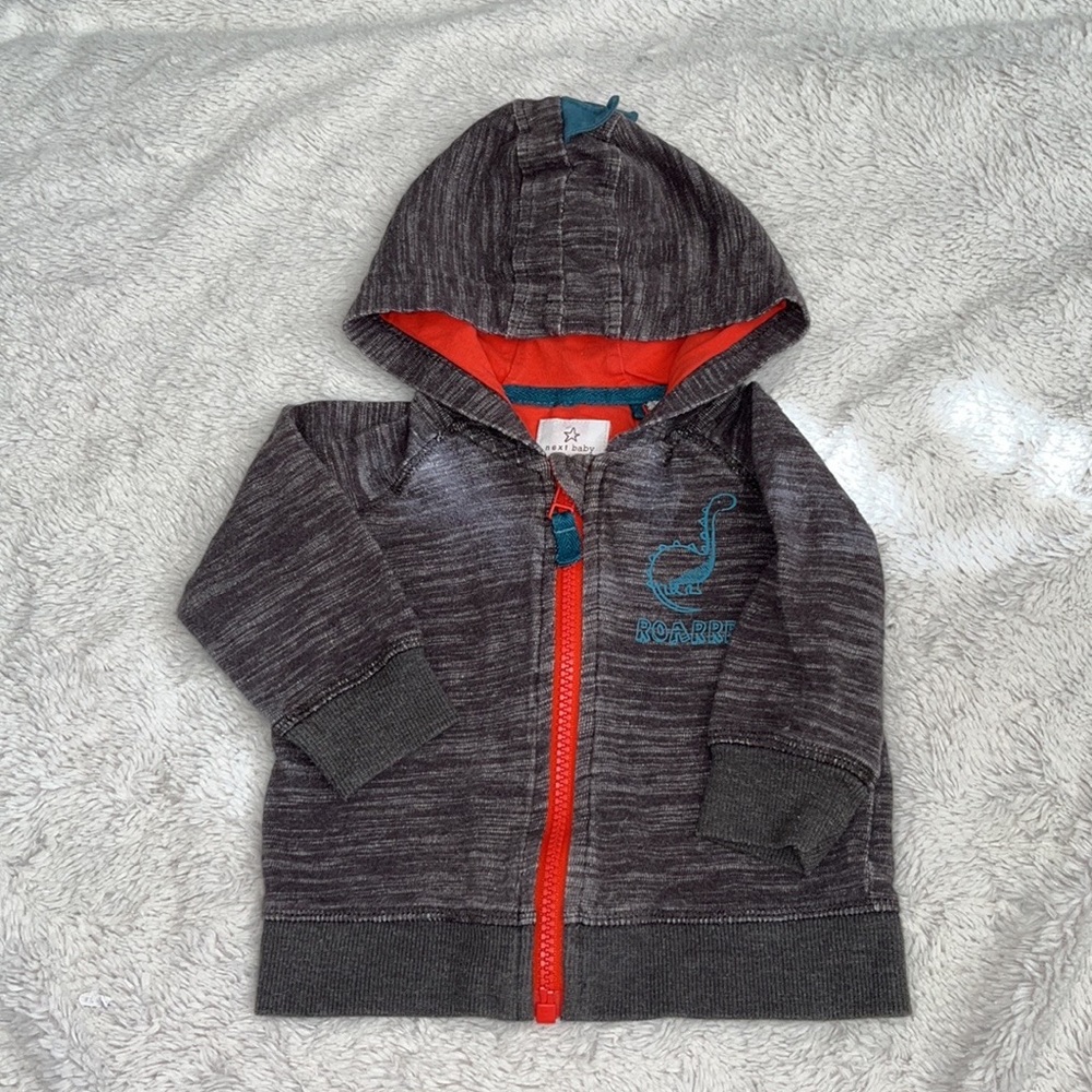 Next baby Dino zip up sweater hoodie 6-9 months